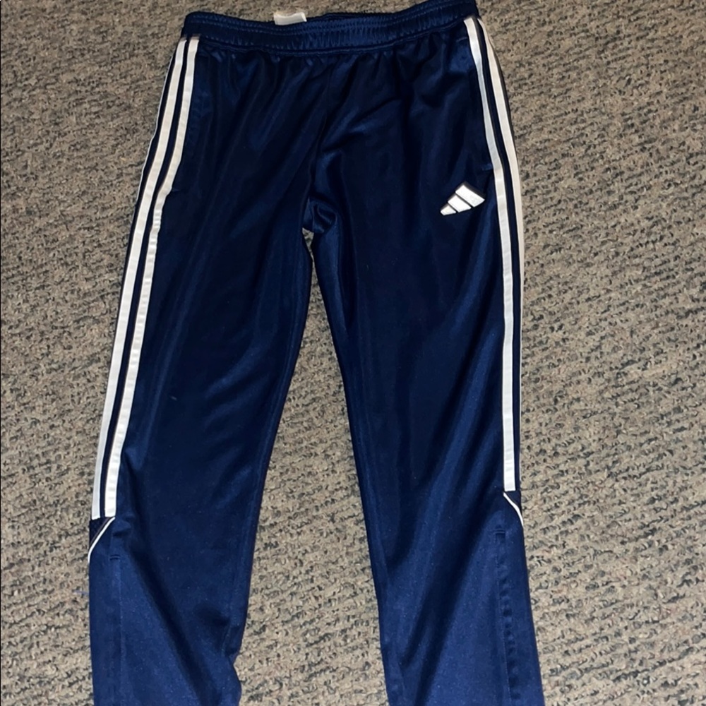 Adidas Blue Joggers with Iconic Stripes